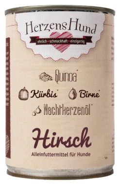 Herzenshund Hirsch Mit Bio Quinoa | 12x400g Hundefutter