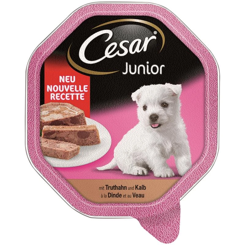 Cesar Junior Truthahn & Kalb In Pastete | 14 X 150g Hundefutter 3 Cesar Junior Truthahn & Kalb In Pastete | 14 X 150g Hundefutter