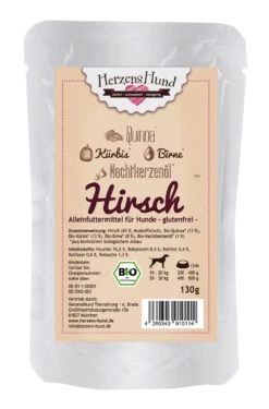 Herzenshund Hirsch M. Bio Quinoa | 15x 130g Hundenassfutter