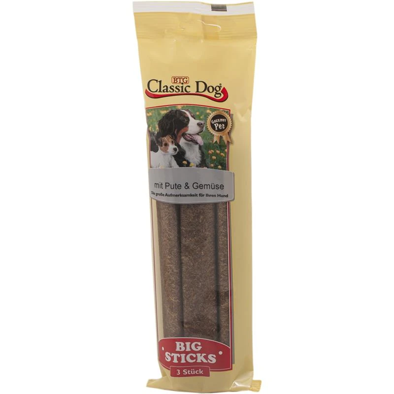 Classic Dog Snack Big Sticks Pute & Gemüse | 16x 3er Pack 3 Classic Dog Snack Big Sticks Pute & Gemüse | 16x 3er Pack