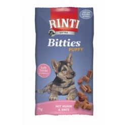 Rinti Bitties Puppy Huhn Ente | 16x75g Trainingssnack