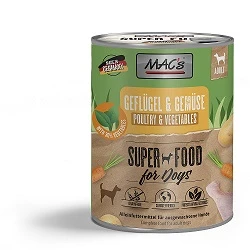MACs Dog Nassfutter Geflügel & Gemüse | 6x 800g 3 MACs Dog Nassfutter Geflügel & Gemüse | 6x 800g