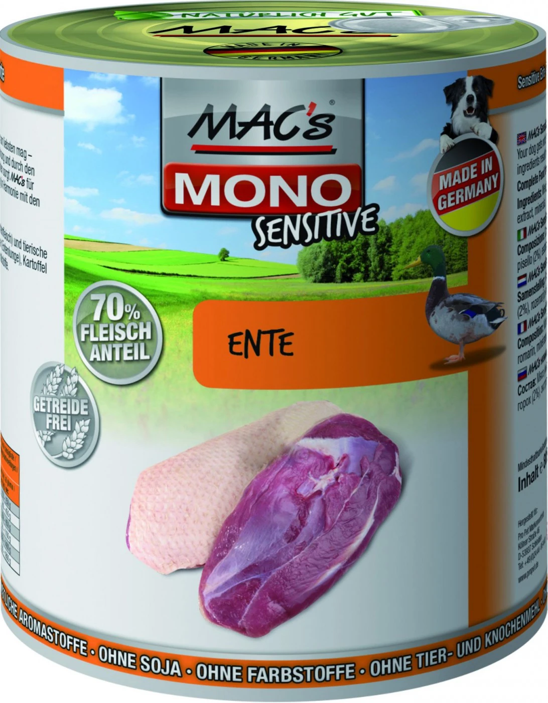 MACs Mono Sensitive Ente | 6x 800g Hundefutter Nass 3 MACs Mono Sensitive Ente | 6x 800g Hundefutter Nass