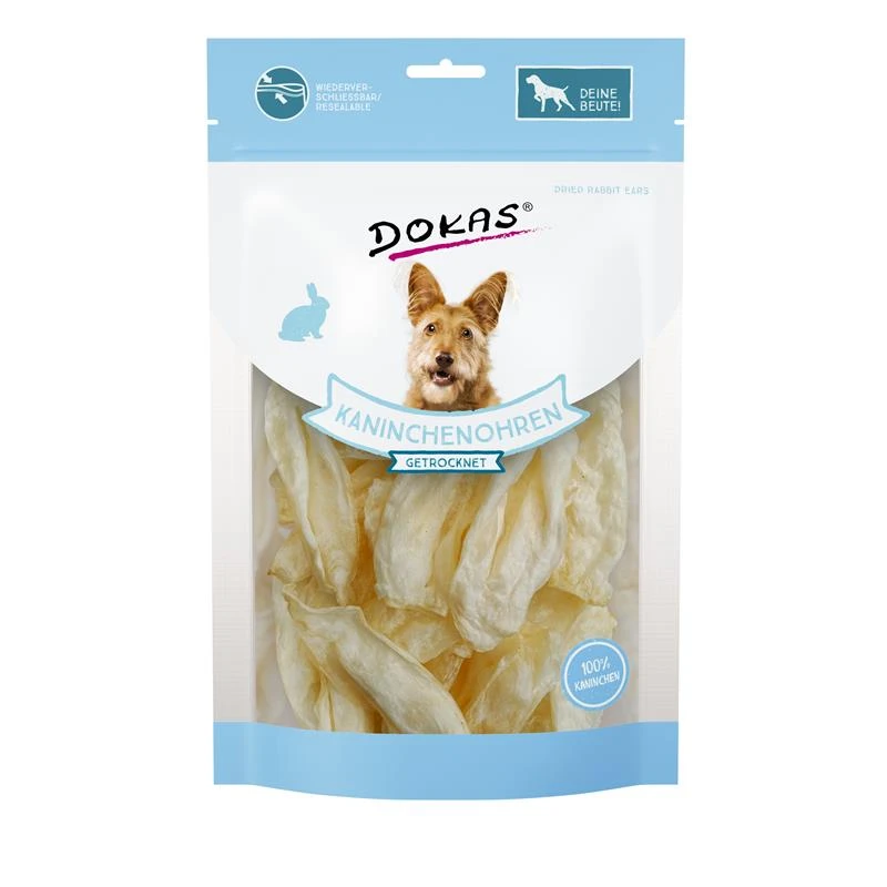 Dokas Kaninchenohren Ohne Fell Getrocknet | 7x 70g Hundesnack 3 Dokas Kaninchenohren Ohne Fell Getrocknet | 7x 70g Hundesnack