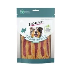 Dokas Hunde Snack Hühnerbrustf. M. Ente | 8x 220 G Hundesnack