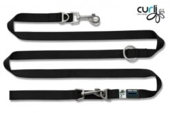 Curli Verstellbare Leine Aus Nylon | 200x 1,5cm Schwarz Hund