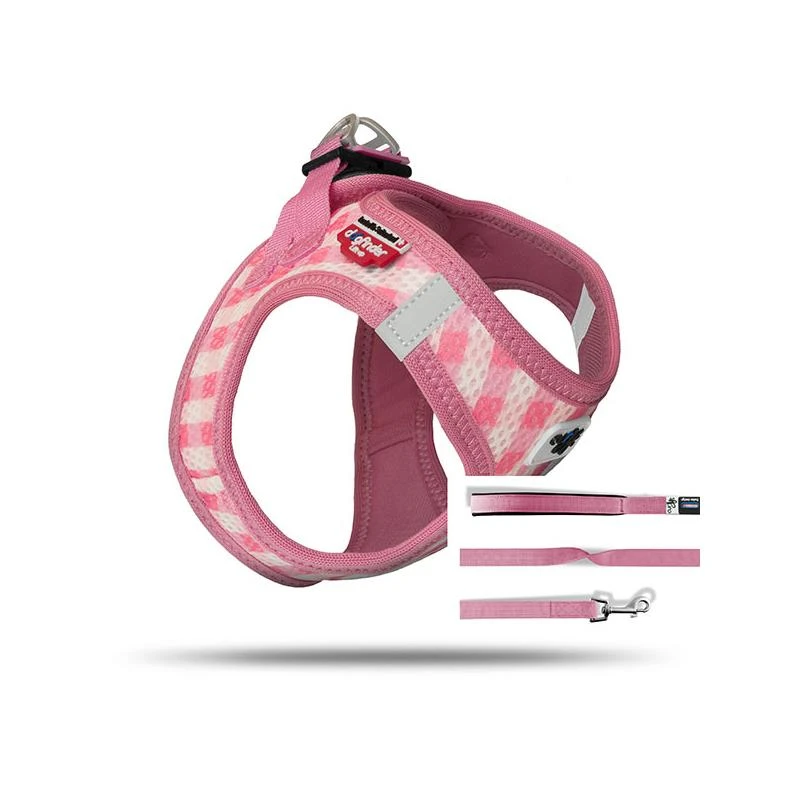 Curli Vest Puppy Set Pink-caro | Gr. 3XS Hundegeschirr Welpe 3 Curli Vest Puppy Set Pink-caro | Gr. 3XS Hundegeschirr Welpe