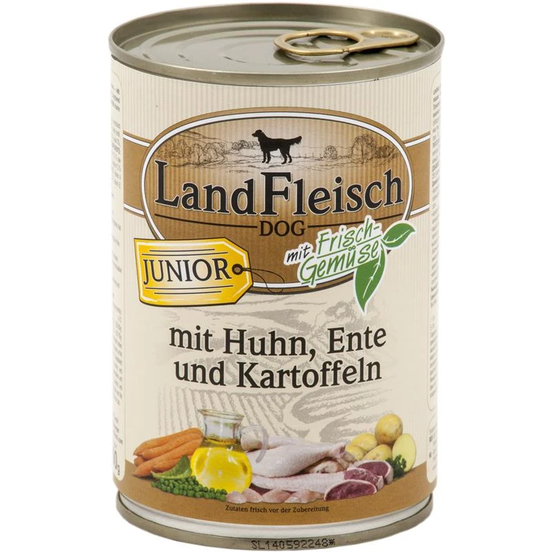 Landfleisch Junior Huhn Und Ente | 12x400g Hundefutter 3 Landfleisch Junior Huhn Und Ente | 12x400g Hundefutter