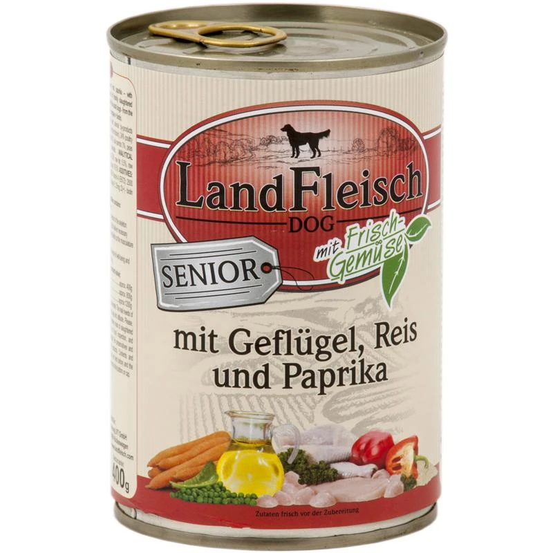 Landfleisch Senior Geflügel, Reis | 12x 400g Hundefutter 3 Landfleisch Senior Geflügel, Reis | 12x 400g Hundefutter