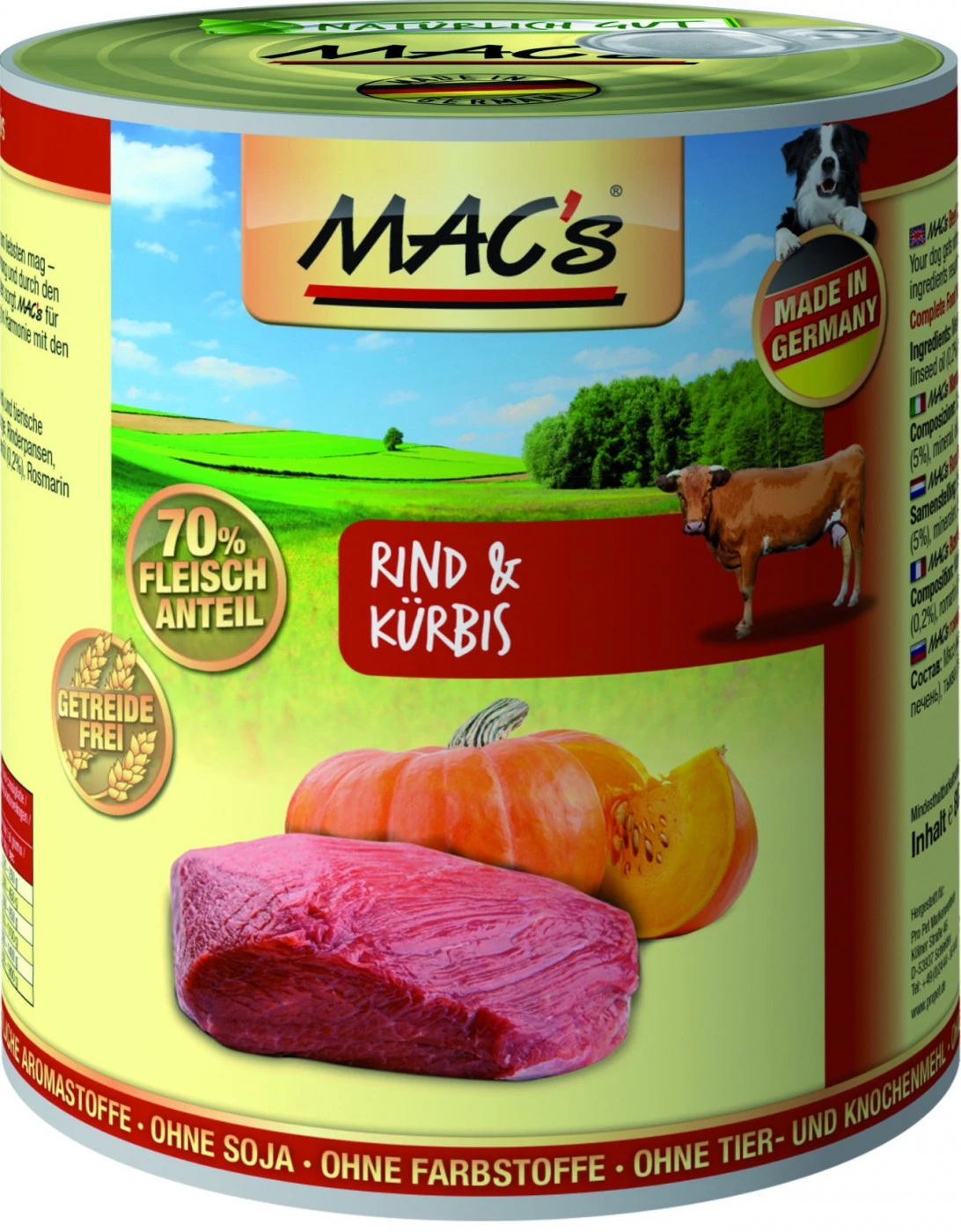 MACs Dog Rind & Kürbis | 6x 800g Hundefutter Nass 3 MACs Dog Rind & Kürbis | 6x 800g Hundefutter Nass