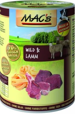 MACs Dog Wild & Lamm | 6x 400g Hundefutter Nass