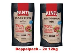 [Paket] Rinti Max-i-mum Rind | 2x 12kg Hundefutter Sparpackung