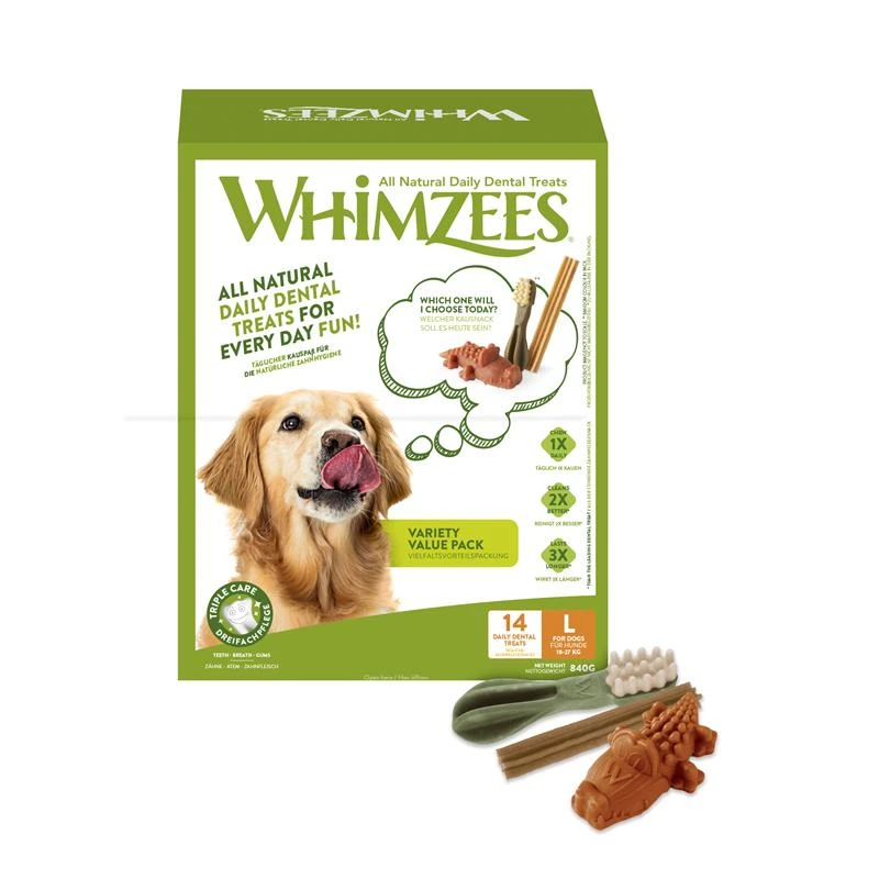 Whimzees Dog Snack Variety Value Box L | 14 Stück 3 Whimzees Dog Snack Variety Value Box L | 14 Stück